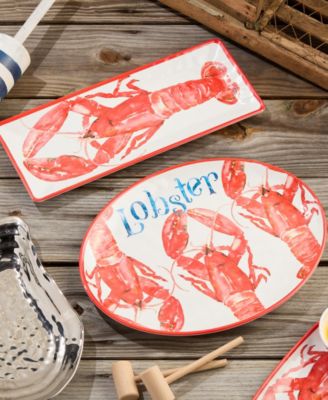 Beach House Lobster Melamine Platters, Set of 2