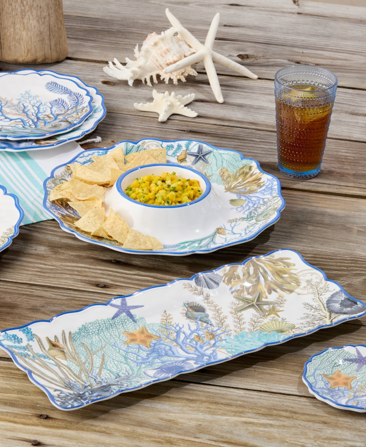 Certified International Blue Lagoon Melamine 2 Pc. Appetizer Set In No Color