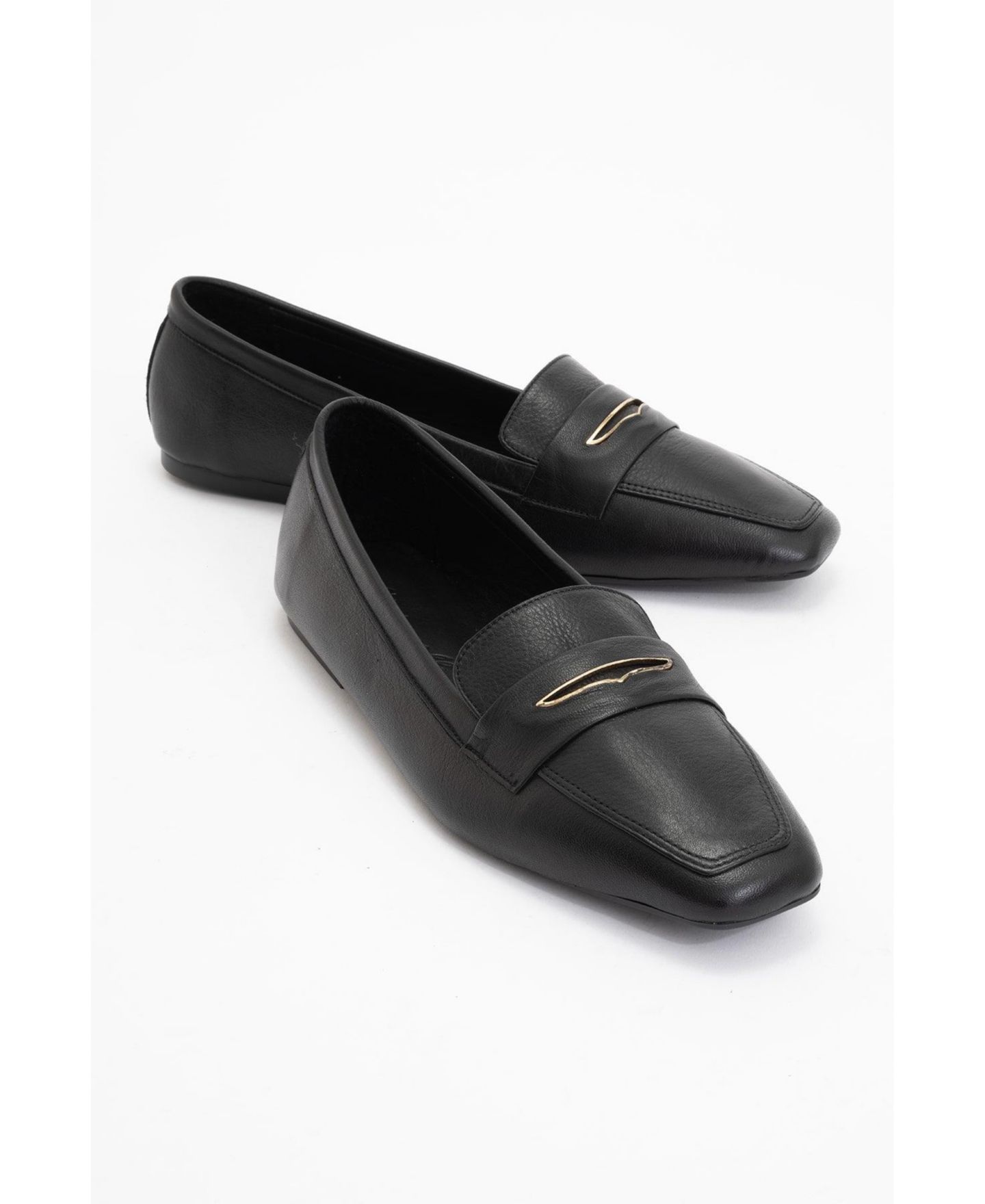 Женские туфли Forever & Always Shoes Iridessa Leather Flat, цвет: Чёрный кожаный — фото 1