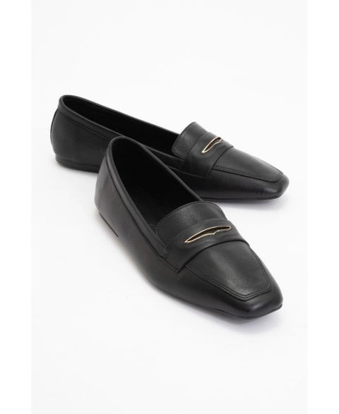 Женские туфли Forever & Always Shoes Iridessa Leather Flat, цвет: Чёрный кожаный