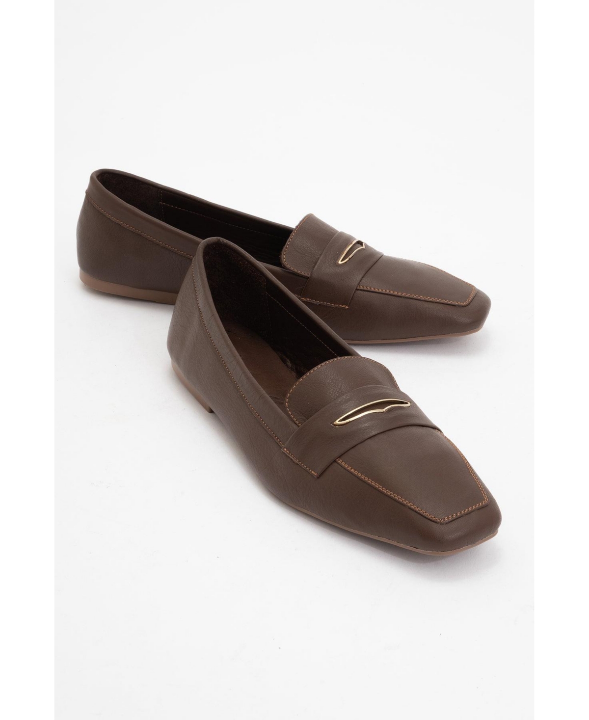 Iridessa Leather Flat Loafers (Women) - Brown leather