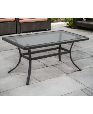 21" Black Metal Outdoor Chat Table