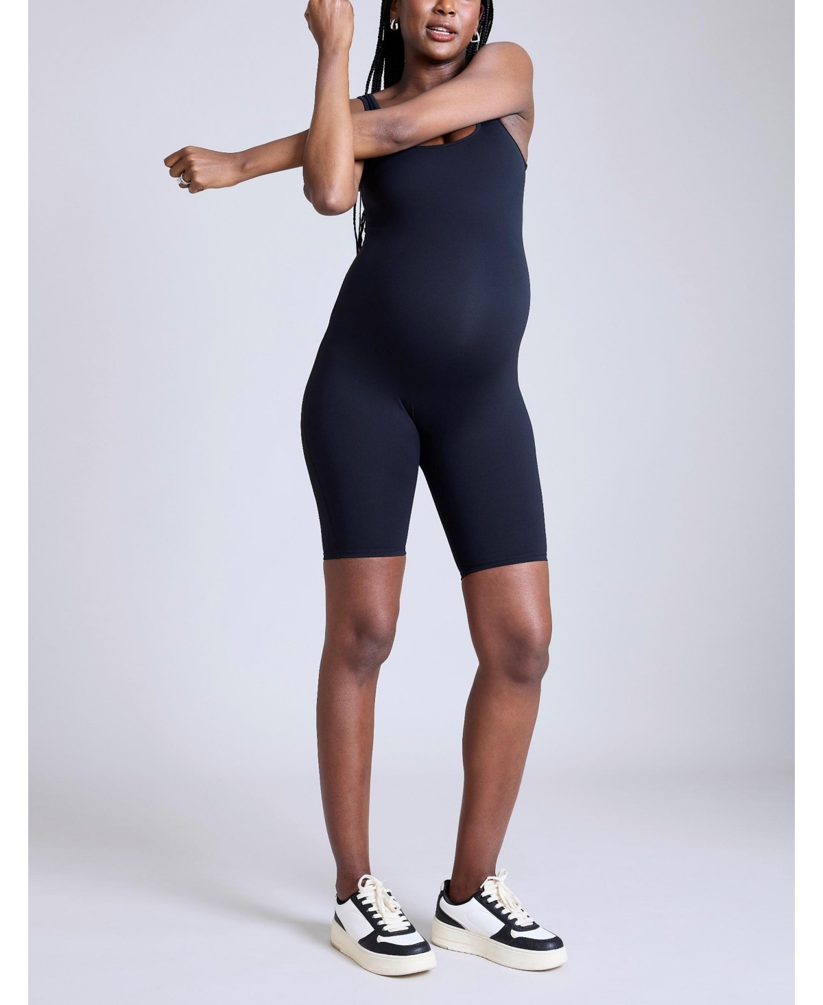 Women's Sleeveless Active Short Maternity Unitard - Motherhood Maternity - Skipper blue