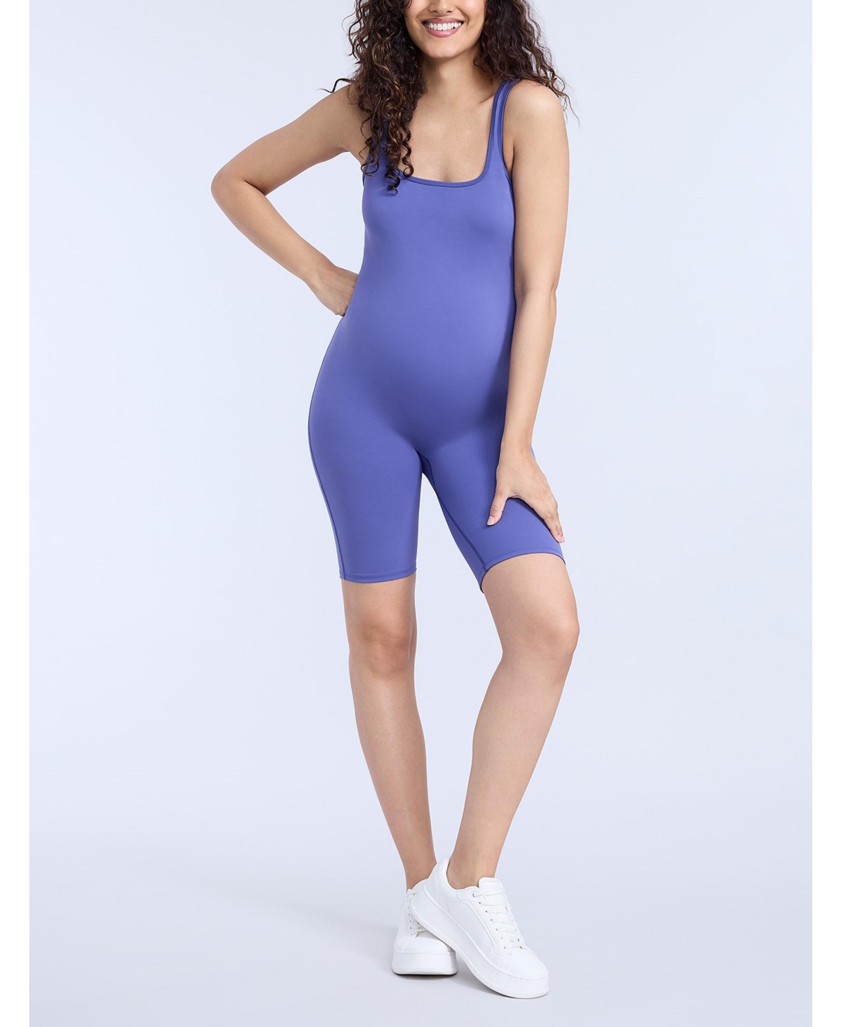Women's Sleeveless Active Short Maternity Unitard - Motherhood Maternity - Skipper blue