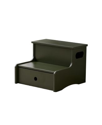 14" Wooden Toddler Step Stool for Kids with Storage for Bedroom, Bathroom & Kitchen