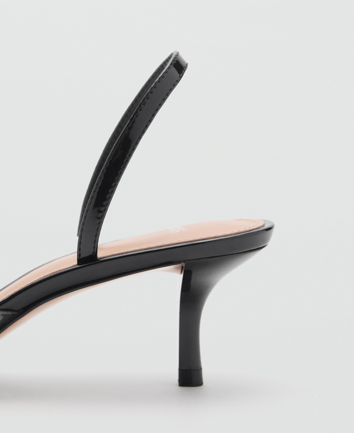 Mango Heeled Shoes With Vinyl Panel Black In Black