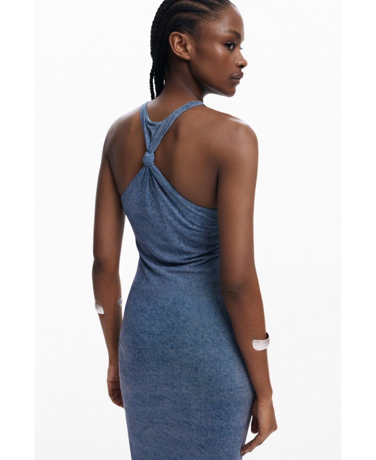 DESIGUAL WOMEN'S KNOT FITTED MIDI DRESS 