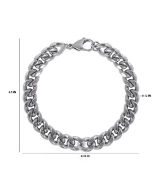 Men's Silver-Tone Curb Chain Bracelet