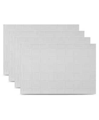 Bostonian Reversible Premium Leather Wipe Clean Placemat 12" x 18" Rectangular Placemats Set of 4