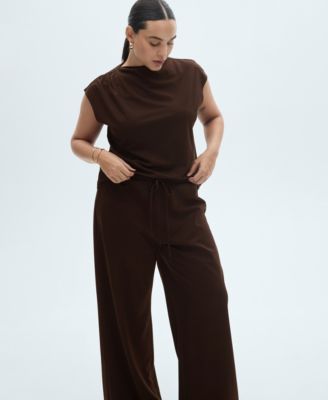 Women's Elastic Waist Wide Leg Trousers