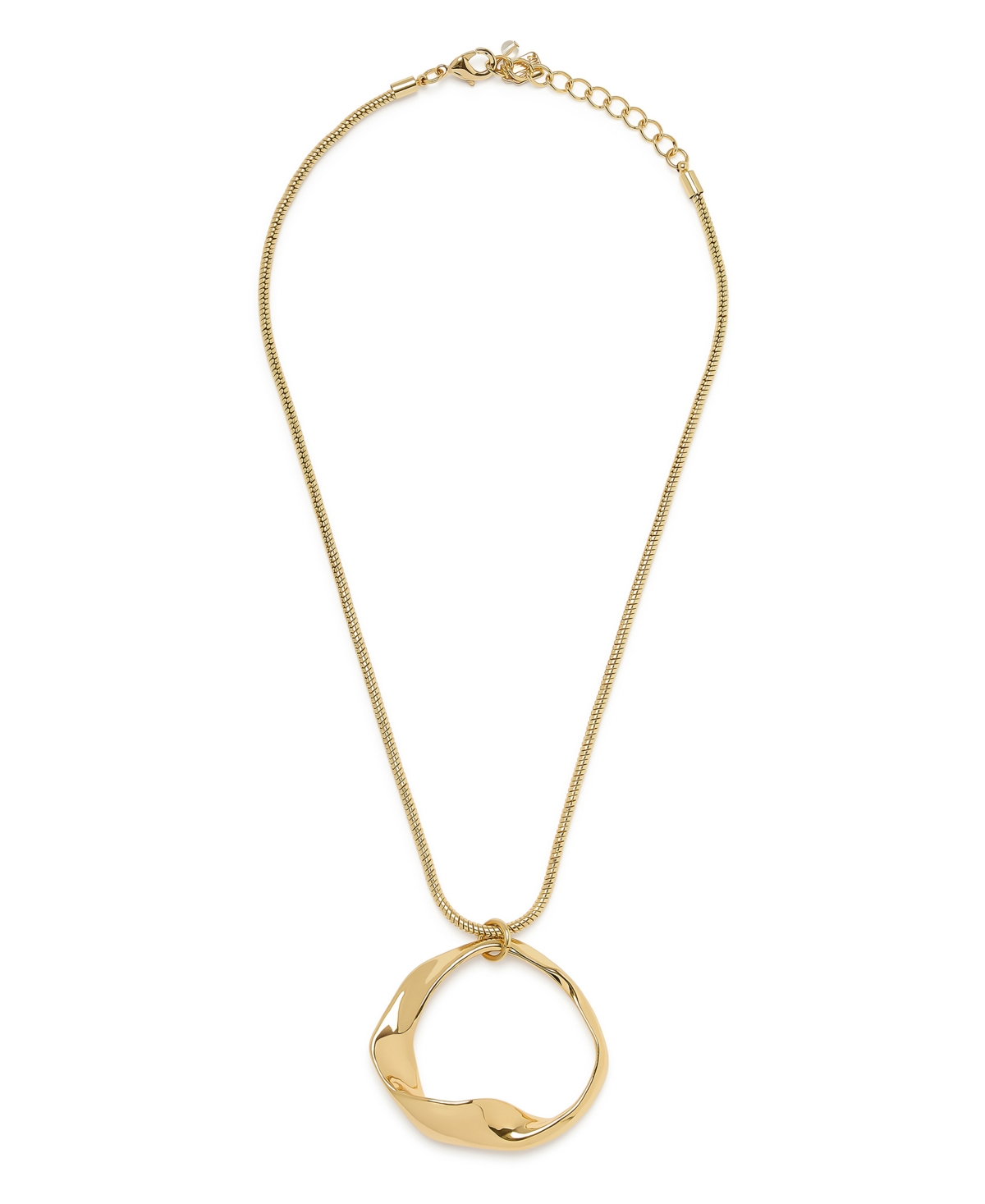 Sculpted Link Pendant Necklace - Gold