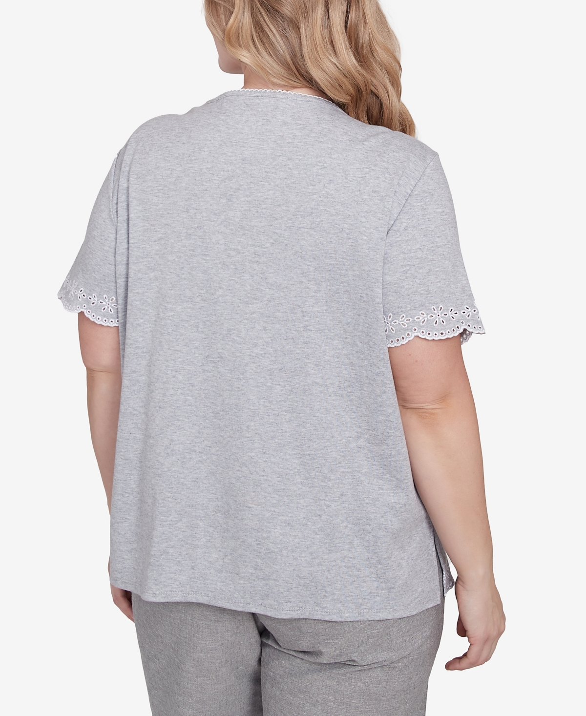 Alfred Dunner Plus Size Crystal Springs Crew Neck Top