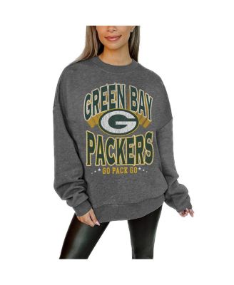 Gameday Couture - Women's Charcoal Green Bay Packers Long Weekend Premium Fleece Drop Shoulder Pullover Sweatshirt