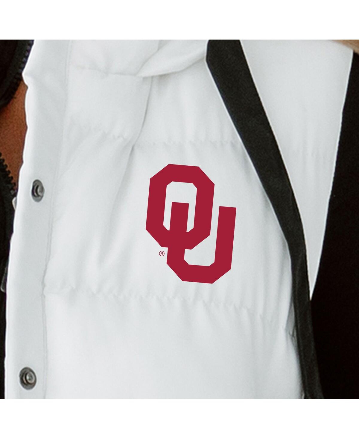 Gameday Couture Women's White Oklahoma Sooners Hooded Full-Snap Puffer Vest