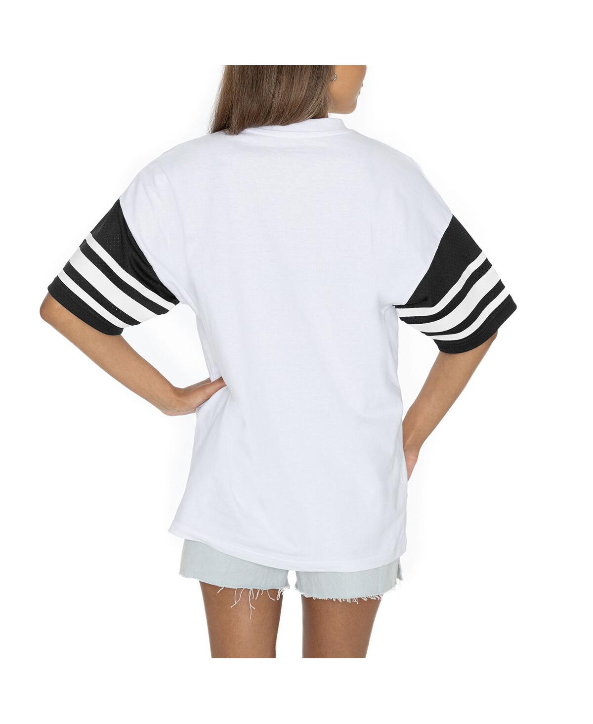 Shop Gameday Couture Women's White Philadelphia Eagles Vintage Look Contrast Mesh Striped Raglan T-shirt