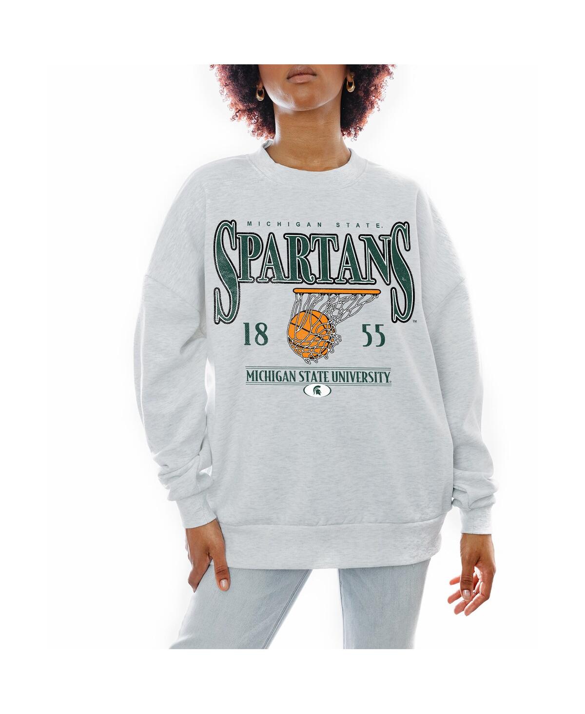 Shop Gameday Couture Women's Gray Michigan State Spartans Basketball Premium Fleece Drop Pullover Sweatshirt