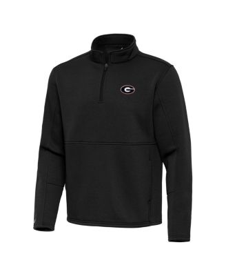 Antigua - Men's Black Georgia Bulldogs Twist Quarter-Zip Pullover Jacket