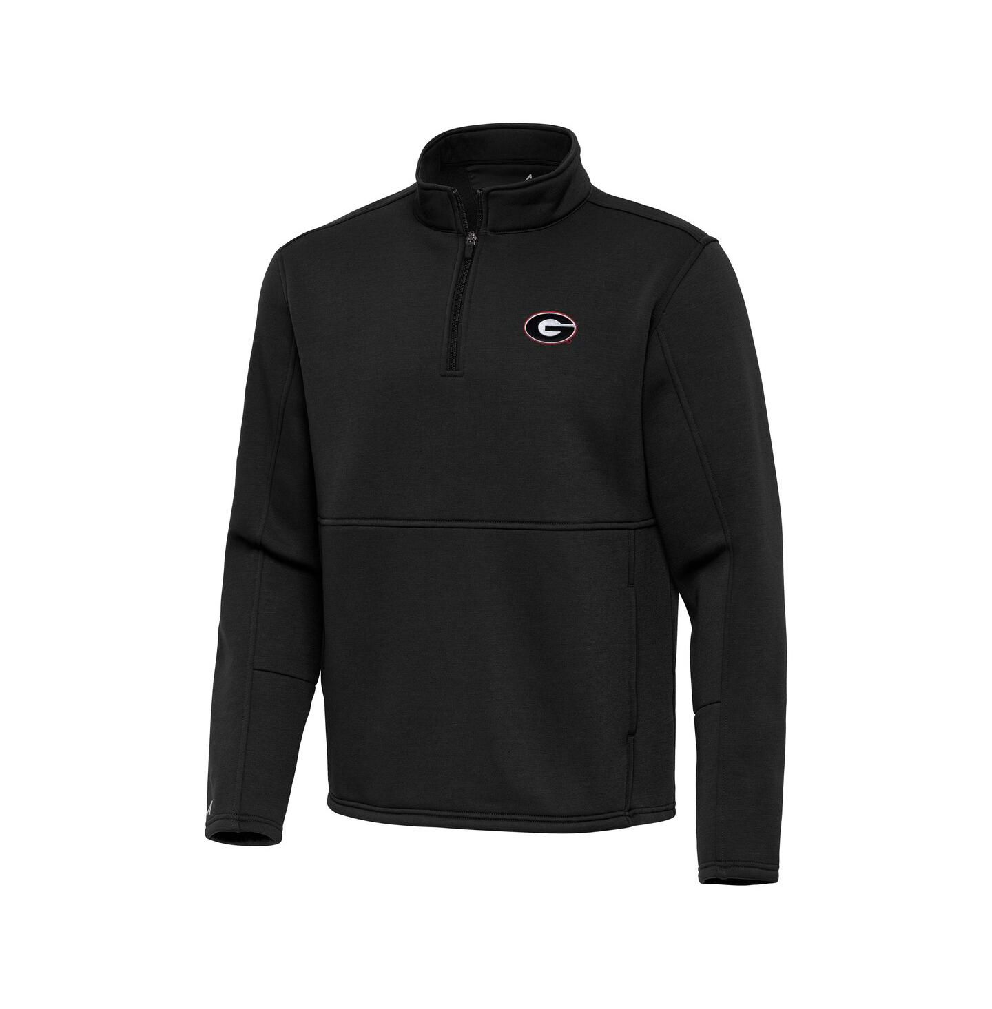 Мужская куртка Antigua Black Georgia Bulldogs Twist Quarter-Zip Pullover — фото 1
