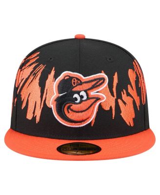 Men's Black/Orange Baltimore Orioles Retro Pattern 59FIFTY Fitted Hat