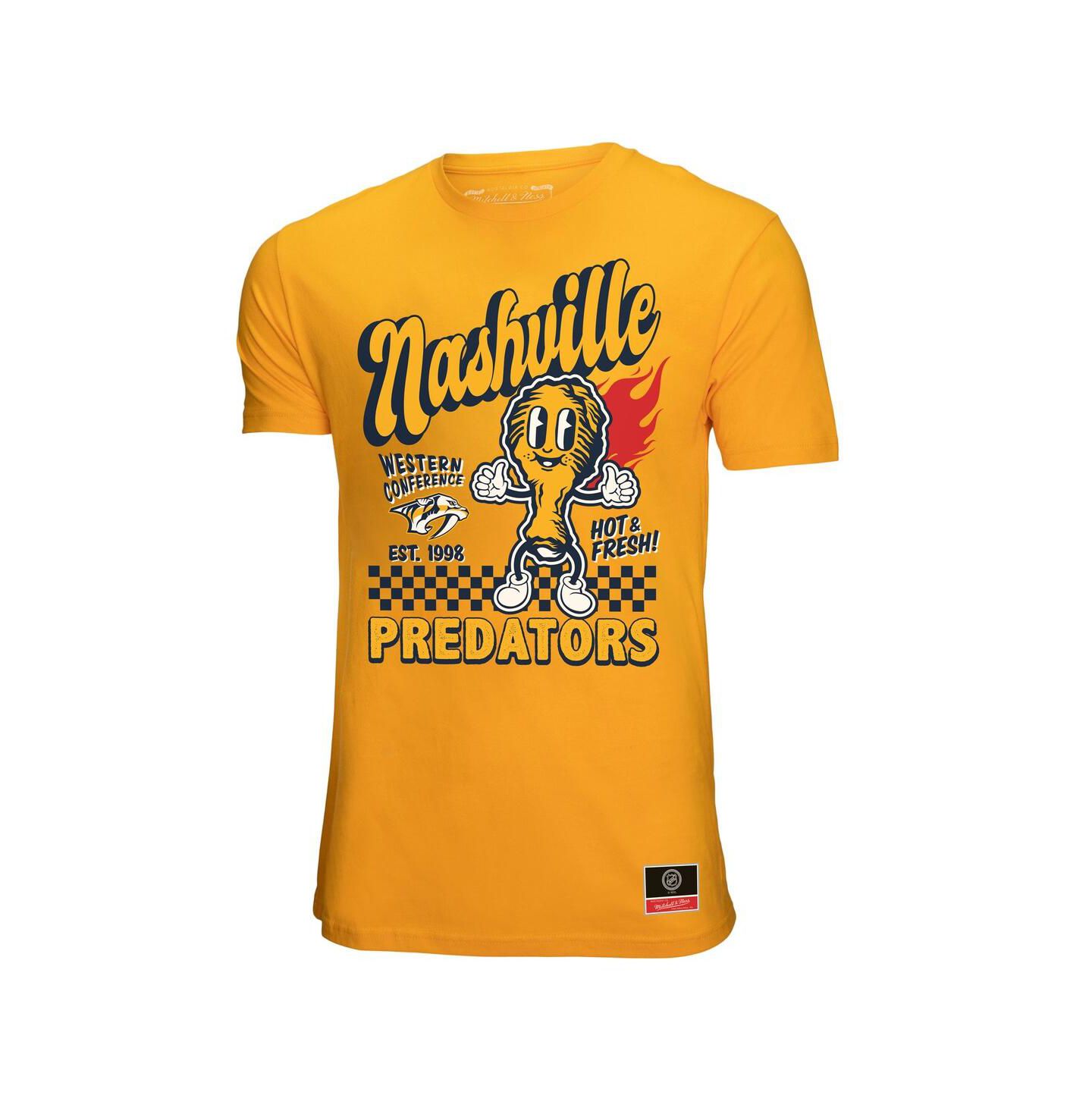 Мужская футболка Mitchell & Ness Gold Nashville Predators Local Food — фото 3