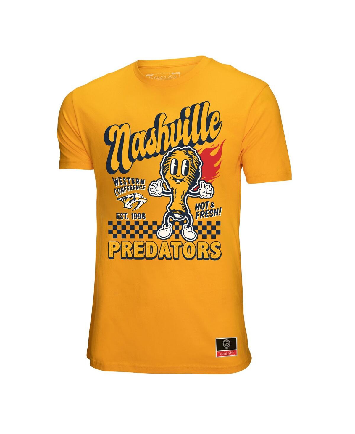 MITCHELL & NESS MEN'S GOLD NASHVILLE PREDATORS LOCAL FOOD T-SHIRT 
