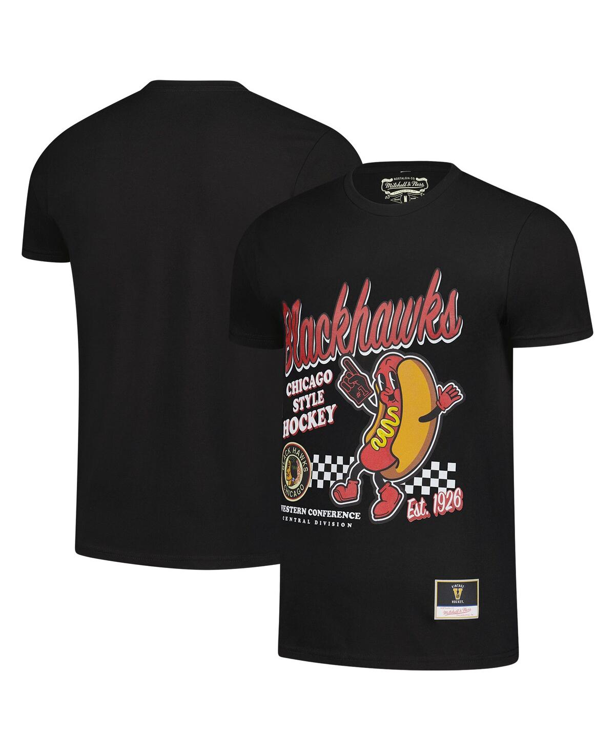 Mitchell & Ness Men's Black Chicago Blackhawks Local Food T-shirt In Black
