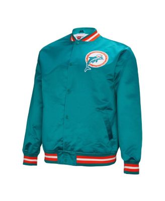 Men's Aqua Miami Dolphins Double Down Satin Full-Snap Jacket