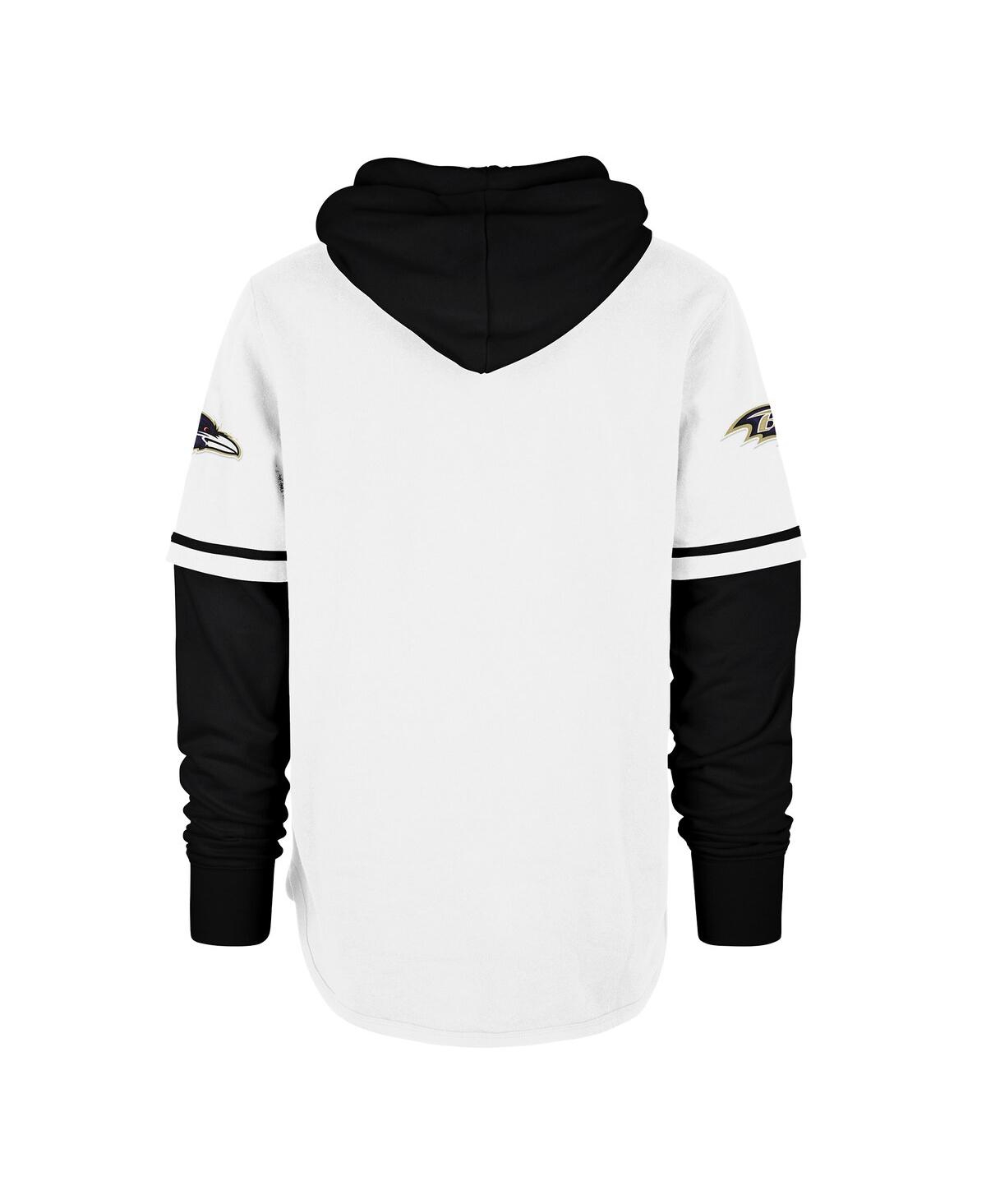 Shop 47 Brand Men's White Baltimore Ravens Trifecta Shortstop Pullover Hoodie