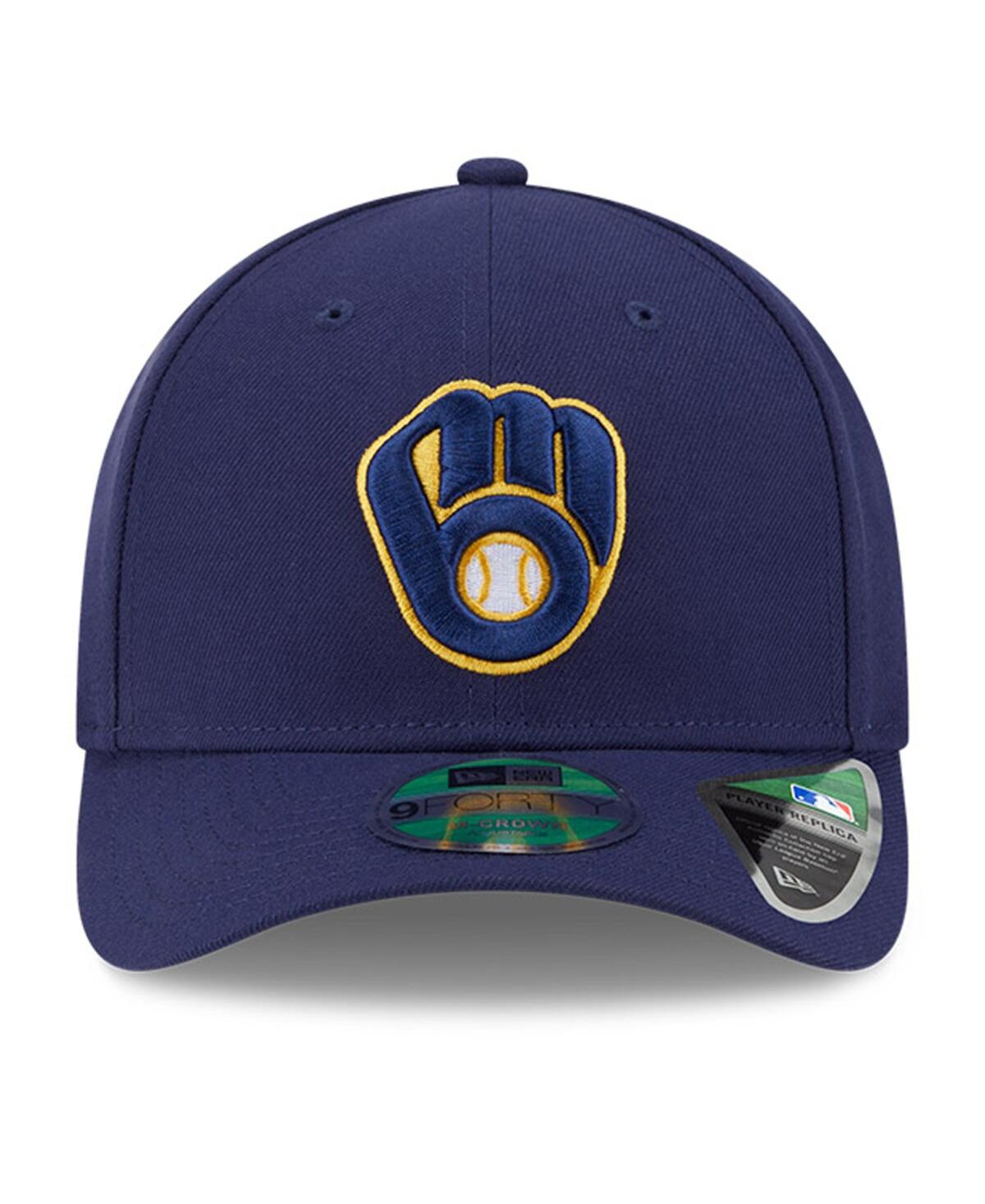 NEW ERA MEN'S NAVY MILWAUKEE BREWERS PLAYER REPLICA 9FORTY ADJUSTABLE HAT 