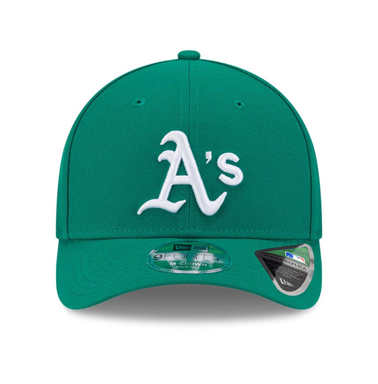 Мужская кепка New Era Kelly Green Athletics Player Replica 9FORTY Adjustable Hat — фото 5