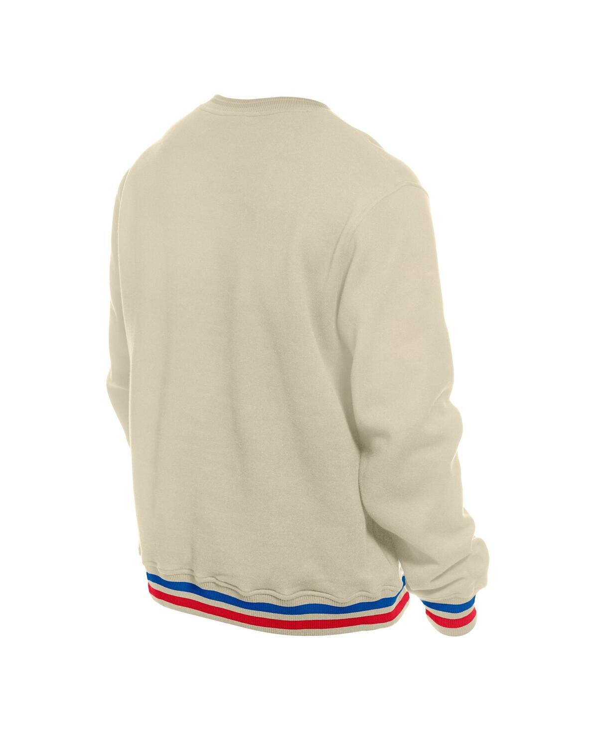 NEW ERA MEN'S CREAM CHICAGO CUBS THROWBACK PULLOVER SWEATSHIRT 