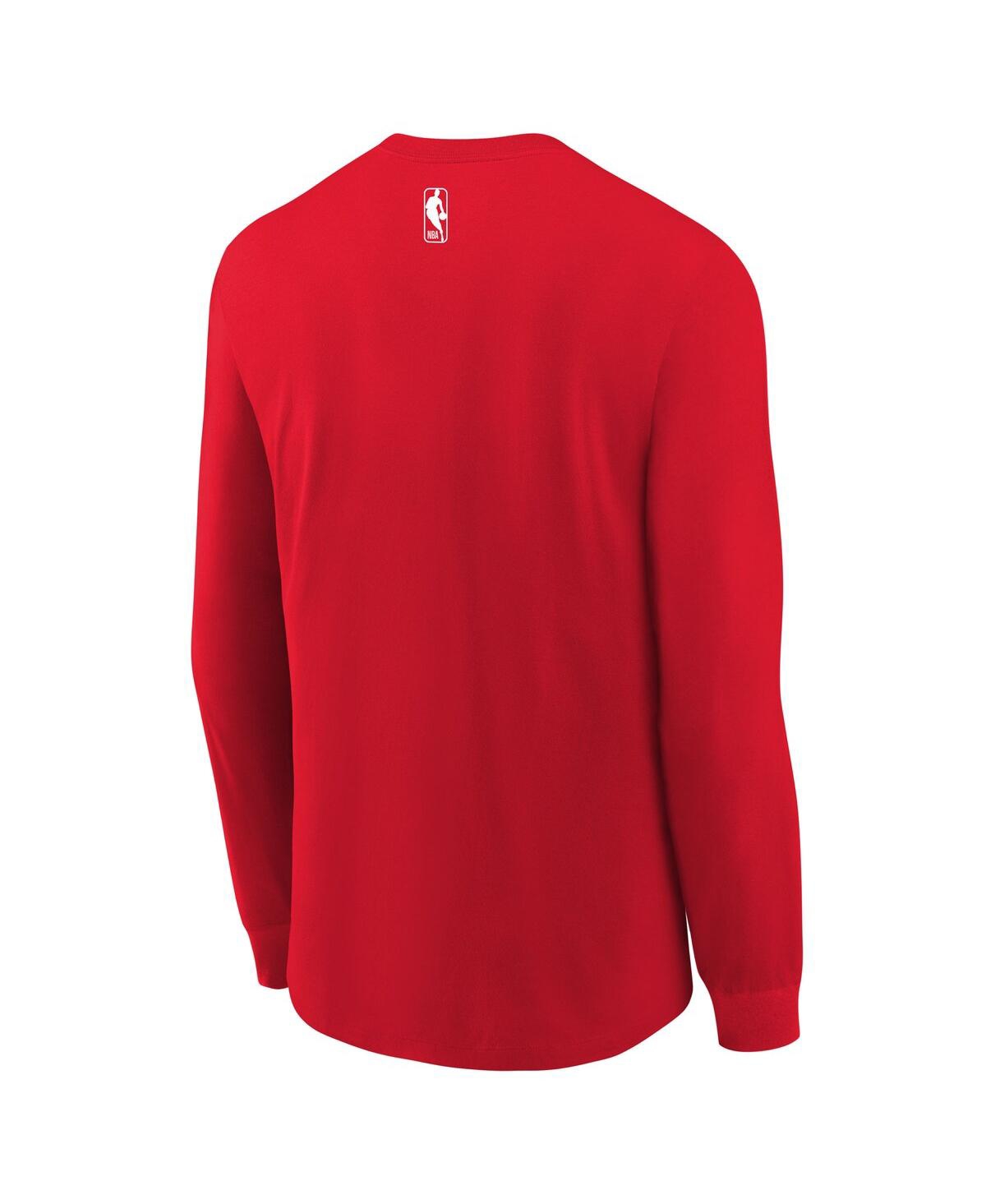 Nike Big Boys And Girls Red Miami Heat 2024/25 City Edition Wordmark Performance Long Sleeve T-shirt In Red