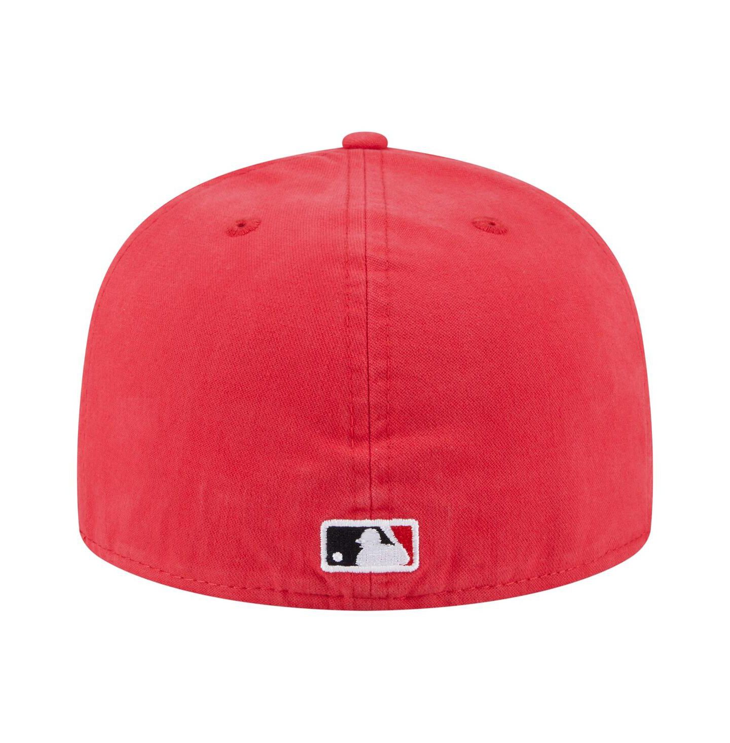 Мужская кепка New Era Red Cincinnati Reds Championship Side Flag A-Frame 59FIFTY Fitted Hat — фото 2