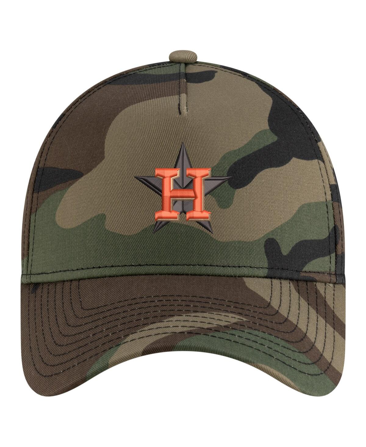 New Era Men's Camo Houston Astros Woodland Team Pop 9forty A-frame Adjustable Hat In Camo