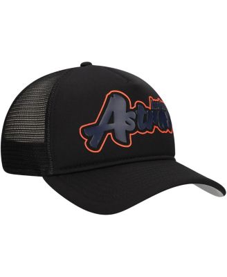 Men's Black Houston Astros Retro Bold A-Frame Trucker 9FORTY Adjustable Hat