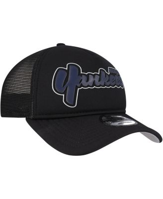 Men's Black New York Yankees Retro Bold A-Frame Trucker 9FORTY Adjustable Hat
