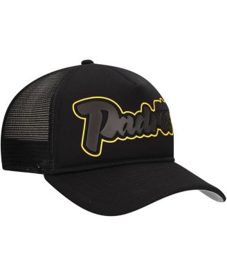 Men's Black San Diego Padres Retro Bold A-Frame Trucker 9FORTY Adjustable Hat