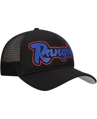 Men's Black Texas Rangers Retro Bold A-Frame Trucker 9FORTY Adjustable Hat
