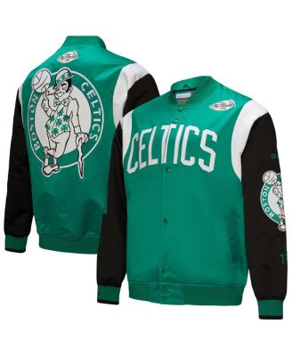 Mitchell & Ness - Men's and Women's Kelly Green Boston Celtics Vintage Team Origins Satin Full-Snap Jacket