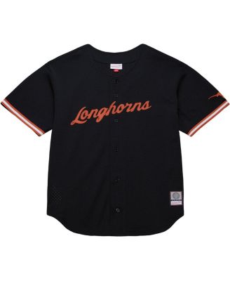 Men's Black Texas Longhorns On The Clock Full-Button Fashion Jersey