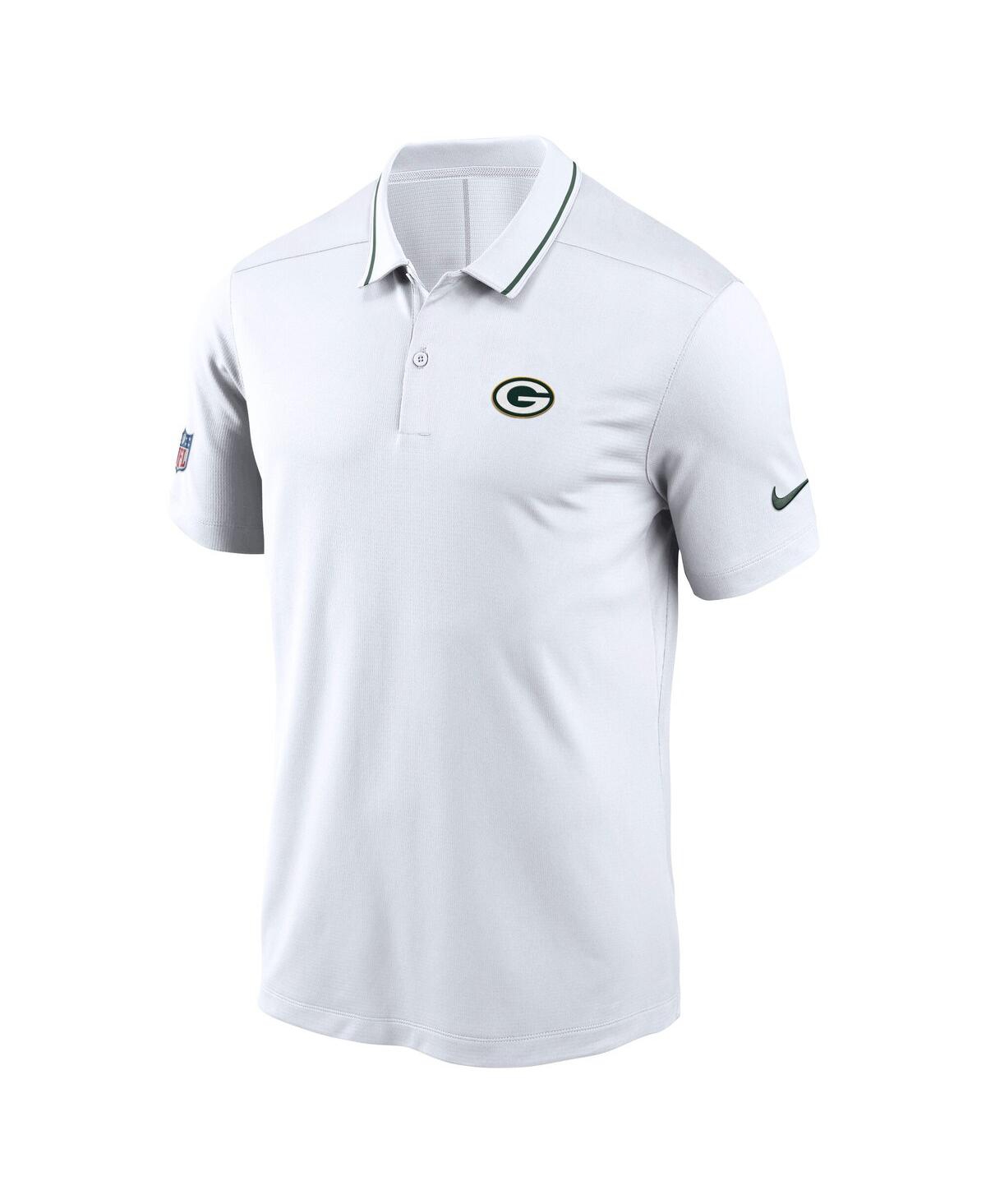 Nike Men's White Green Bay Packers Sideline Victory Performance Polo Shirt In White