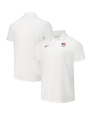 Nike - Men's White Team USA Woven Performance Polo Shirt