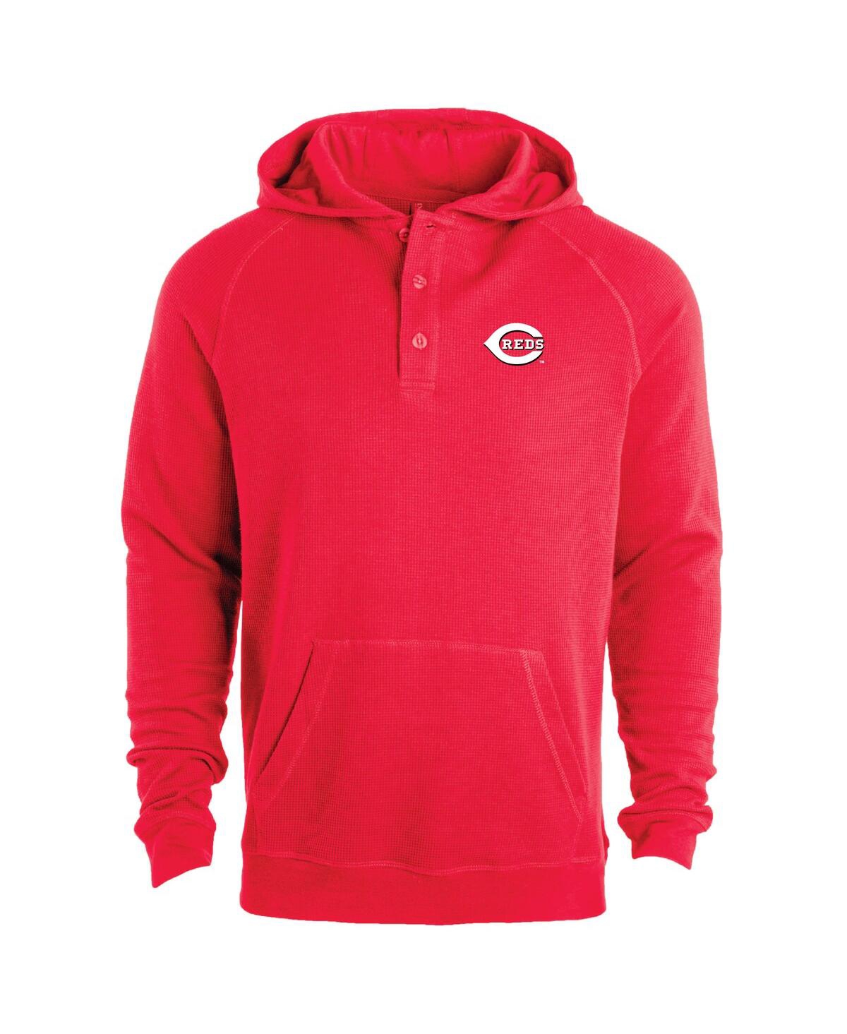 DUNBROOKE MEN'S RED CINCINNATI REDS MONTANA LIGHTWEIGHT RAGLAN PULLOVER HOODIE 