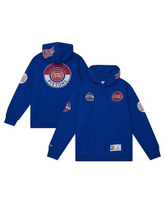 Mitchell & Ness - Men's Blue Detroit Pistons Hardwood Classics City Collection Fleece Pullover Hoodie