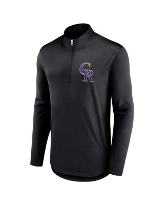 Men's Black Colorado Rockies Tough Minded Lightweight Quarter-Zip Pullover Sweatshirt