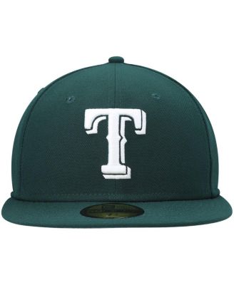 Men's Green Texas Rangers White Logo 59FIFTY Fitted Hat