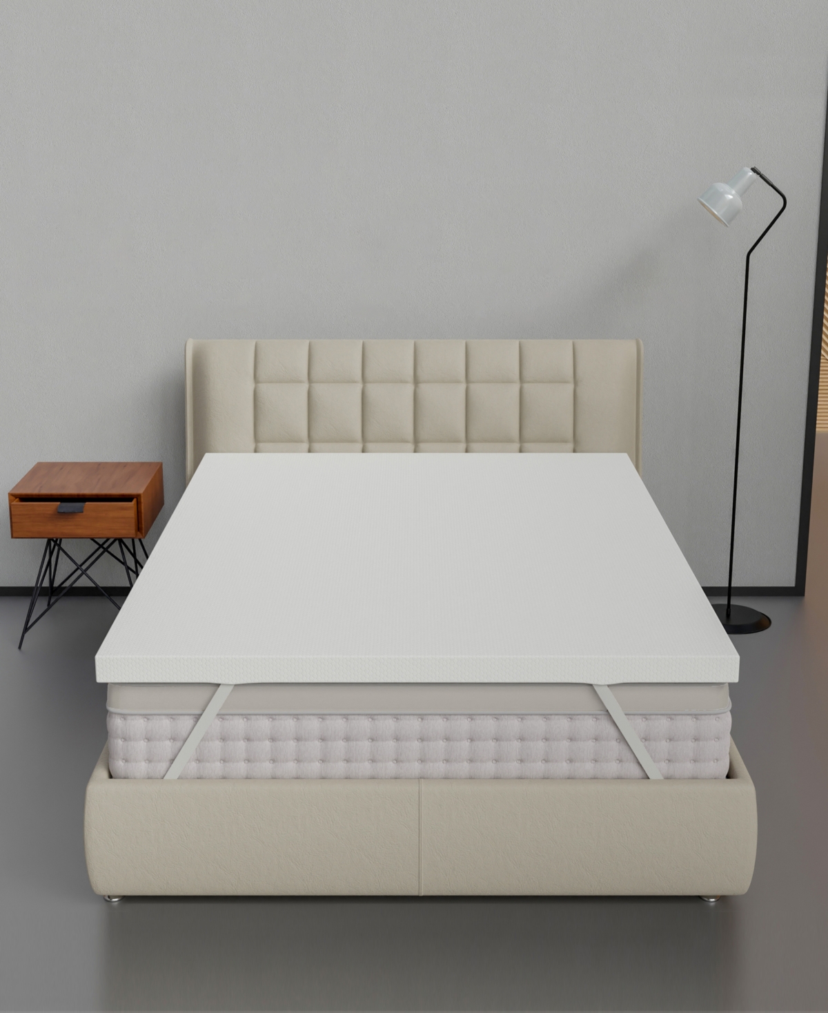 Payton 2" Medium Firm Mattress Topper With Breathable Cover, Queen In White