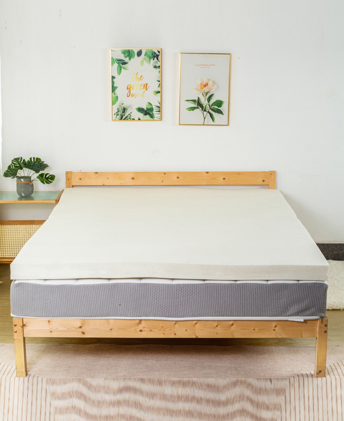 Payton 1" Copper-infused Memory Foam Mattress Topper, Queen In Sand