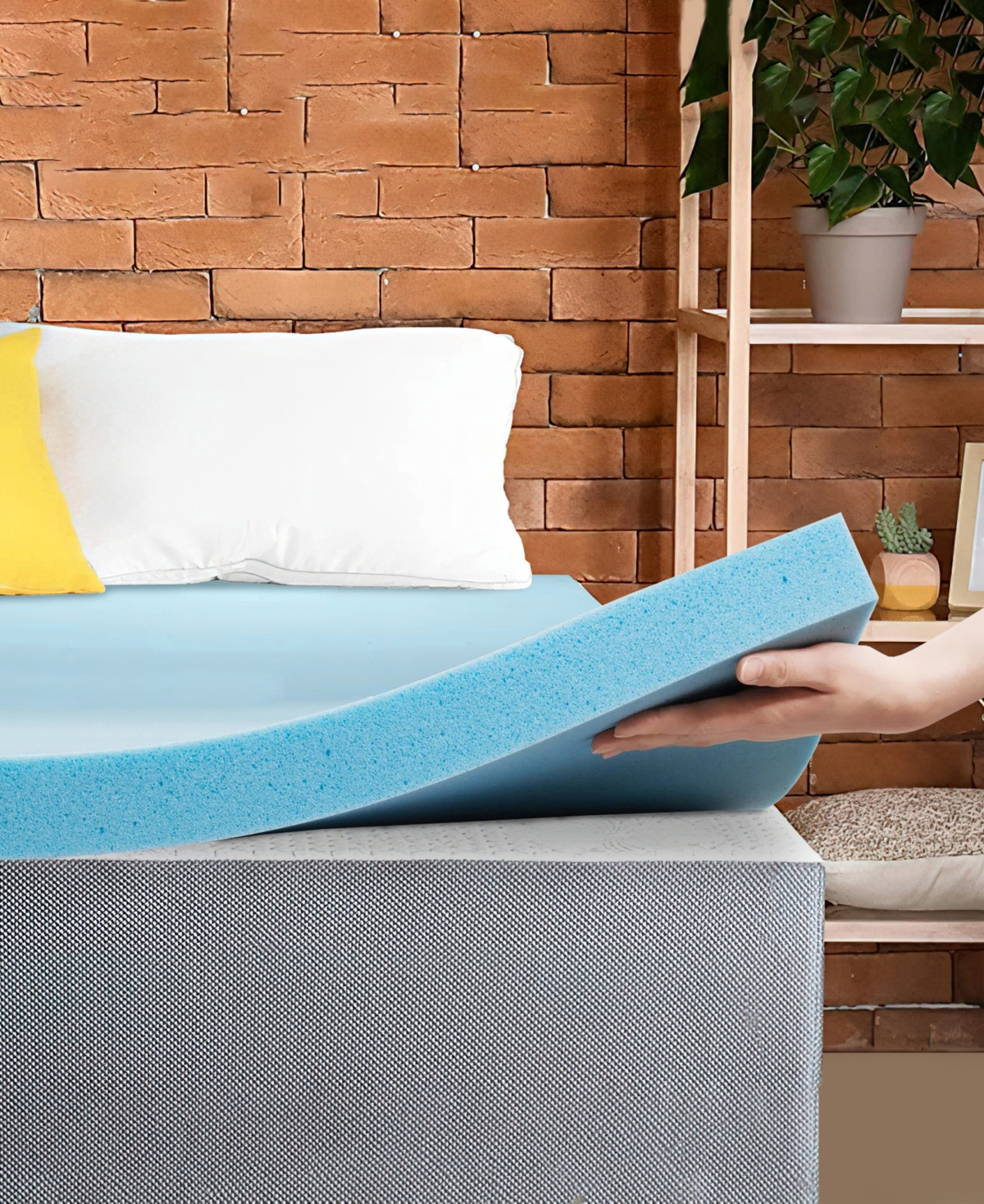 Payton 1" Gel Memory Foam Mattress Topper, Twin In Blue