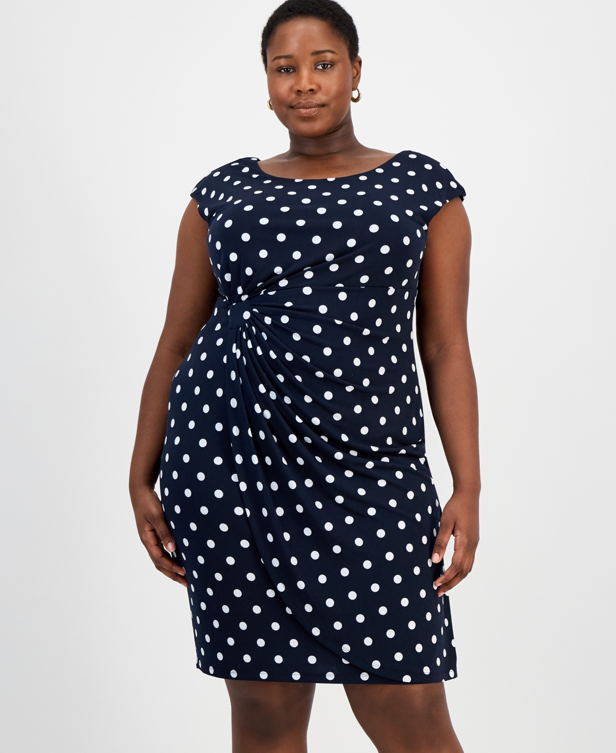Connected Plus Size Printed Jersey Sheath Dress